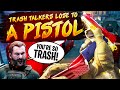beating trash talkers with a pistol...