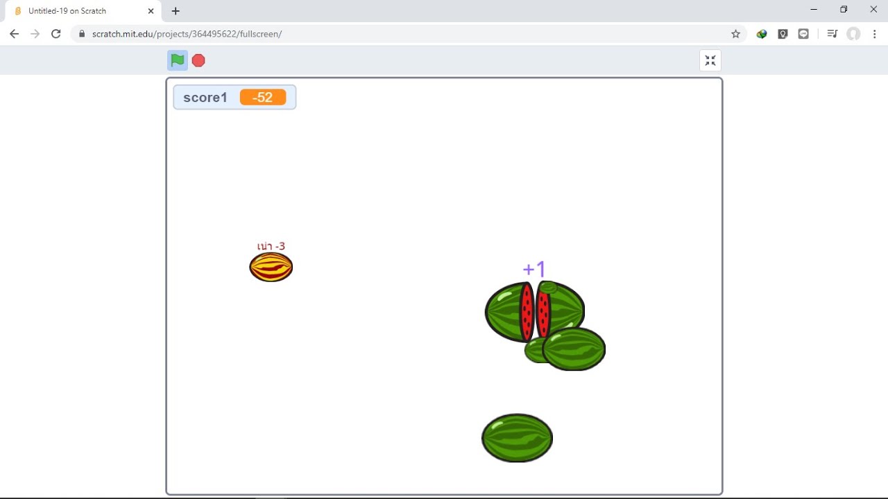 สอนสร้างเกมส์ตัดแตงโม ด้วย scrach วิทยาการคำนวณ ม.2