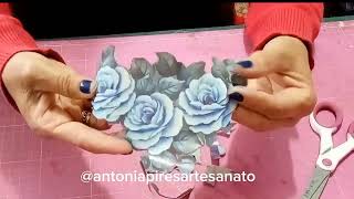 DIY IDEIA Pote Grande De Vidro de Palmito Decorado