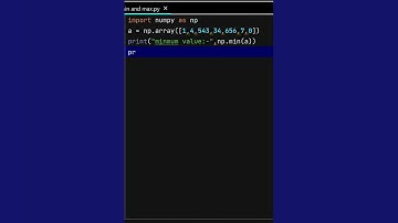 max and min function of numpy in python