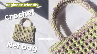 Crochet net  bag | Merajut tas jaring Beginner friendly #merajut #crochet