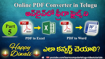 How to convert PDF to Excel , PDF to Word online in Telugu #5 | Free Online PDF Converter Telugu