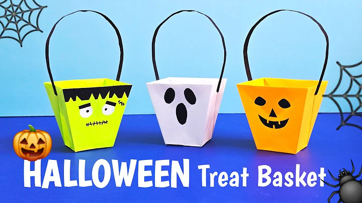 DIY Paper Halloween Basket 🎃 | Easy Spooky Craft | Halloween Treat Basket 