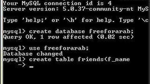 Mysql Creating Databas and Tables Part Two