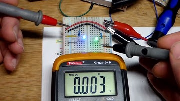 Clear Blue And Green LED Forward Voltages Multimeter Measured By Electronzap