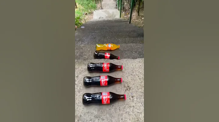 Rolling colorfull bottle on the stair 🔥🌈#asmr #crushingsoftthings #crushingcrunchythings