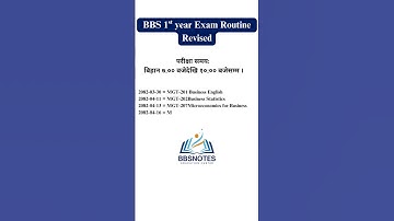 TU BBS 1st Year Exam Routine 2082 - Revised