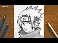 كيفية رسم ساسكي أوتشيها رسم أنمي سهل دروس رسم ناروتو 