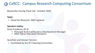2023-10-12  Researcher-Facing Call: Cloud for Research: AWS Lightsail