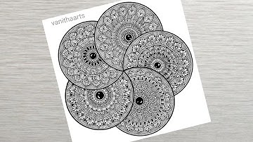 How to draw a Geometric Mandala Art for Beginners Step-by-Step Tutorial | #vanithaarts #mandala #art