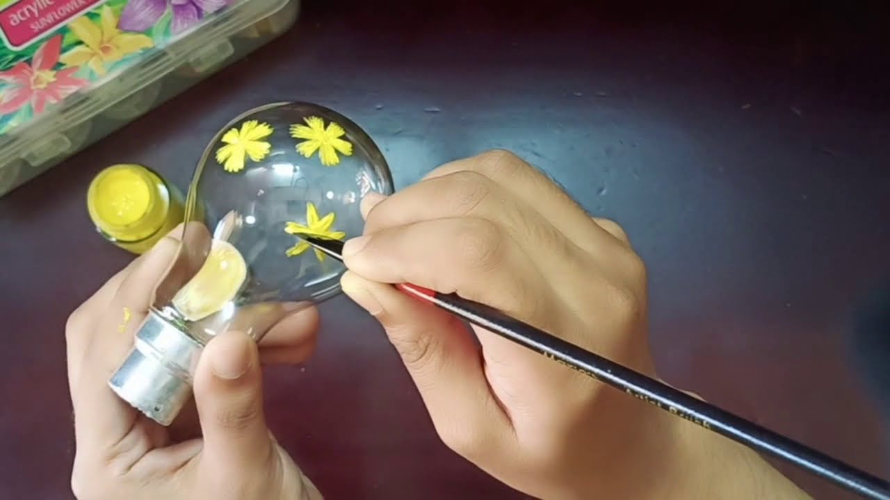 Painting on bulb and making room decor YouTube