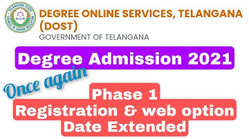 Once again DOST Phase-I Dates are Extended for Registration and Web options