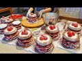 Amazing Sweet! Chocolate Strawberry Brownie Cake - Korean Food [ASMR]