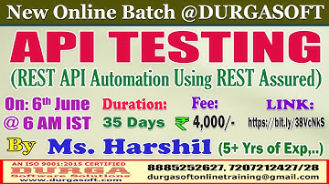 API TESTING Online Training @ DURGASOFT