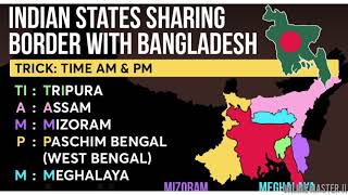 Indian States Sharing Borders With Bangladesh || Static G.K for All competitive Exams || #bangladesh