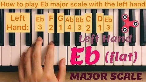 Piano Lesson 66: How to play E♭ (flat) major scale with the left hand (15 times play along) tutorial