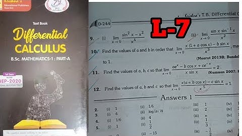 Indeterminate form  L-7  BSc mathematics |Krishna Prakashan| Solution/ #indeterminate_forms #maths
