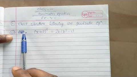 Class 10 ll Chapter 4.1 Quadratic Equation ll Question no. 1 (vii) (x+2)³ = 2x(x²-1)