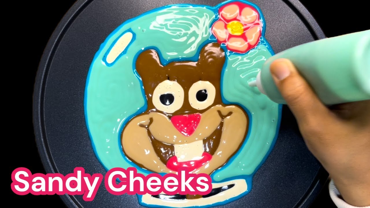 Sandy Cheeks Pancake Art SpongeBob Character, Drawing, Pancakes