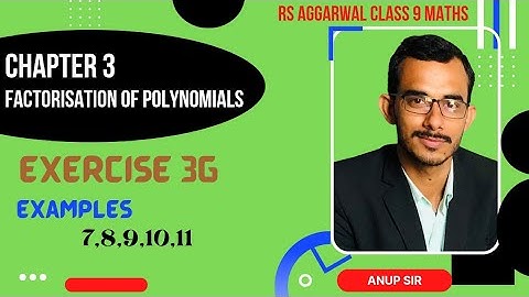 Exercise 3G Examples 7 to 11 RS Aggarwal class 9 | Chapter 3 RS Aggarwal class 9 Maths