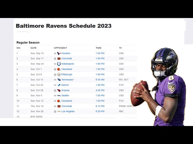 baltimore ravens football schedule