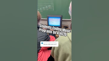 Students coding example music programs in BASIC from the Commodore VIC20 user guide #retrocomputing