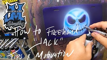 How to Freehand Airbrush an easier image “Jack” w/more Tips & Motivation