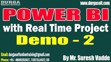POWER BI tutorials || Demo - 2 || by Mr. Suresh Vadde On 23-09-2023 @9AM IST