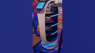 How cool is this robot delivering our pizza at the bowling alley! #2023inshort #robot #bowling