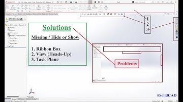How to Show Ribbon, View(Head-Up), Task plane in Solidworks 2023