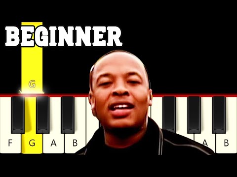 Still D.R.E. - Dr. Dre - Very Easy, From Slow to Fast Piano tutorial - Only White Keys - Beginner