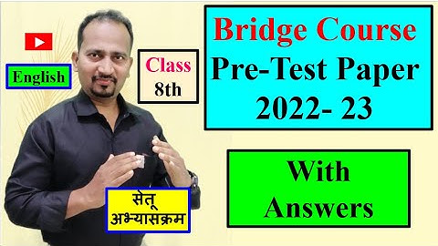 Class 8th Bridge Course Pre-Test Paper With Answers 2022-23
