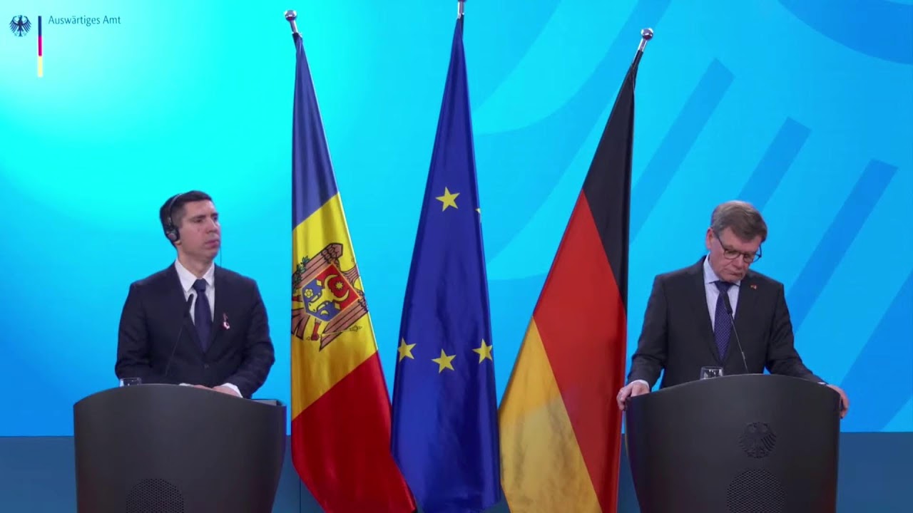 Conferință miniștrilor de externe ai Moldovei și Germaniei, Mihai Popșoi și Johann Wadephul