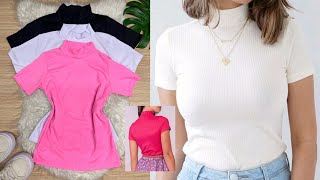 Costure Blusa Gola Alta Muito Fácil, Passo a Passo Para Iniciantes