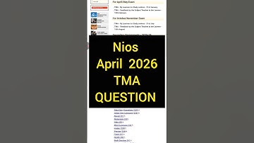 Nios April 2026 TMA Question #tmaquestions #gurusajjad #niostmauplaodkaisekare