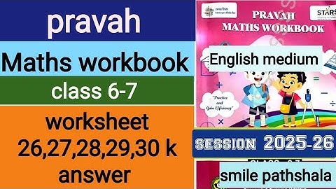 MGGS English medium class 6-7 pravah math new workbook worksheet 26,27,28,29,30 k answer