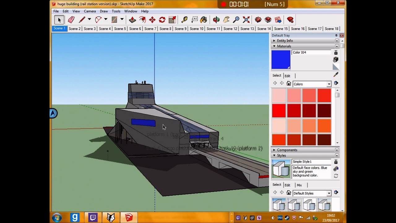 sketchup 2017 the huge railway station YouTube