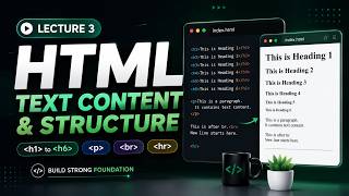 Complete HTML Course Lecture 3 | Text Content &amp; Structure
