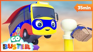 Super Buster Cleans Up | Go Buster | Baby Cartoon | Kids Video | ABCs and 123s