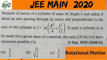 Moment of inertia of a cylinder of mass M, length L and radius R about an axis passing through its c
