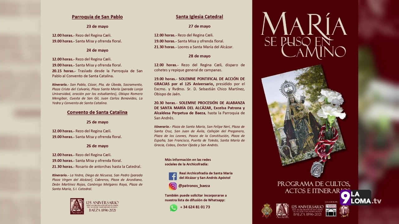 Presentación de los Actos y Cultos de la Patrona de Baeza en Mayo 2022 1 Presentación de los Actos y Cultos de la Patrona de Baeza en Mayo 2022