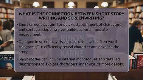 What Is The Connection Between Short Story Writing And Screenwriting? - The Prose Path