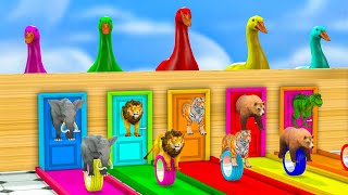 Lion Elephant Tiger Gorilla T-Rex Bear Guess The Right Door ESCAPE ROOM CHALLENGE Game 2024 screenshot 5
