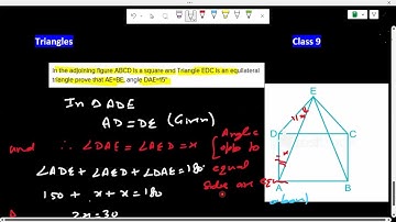 In adjoining figure ABCD is square and Triangle EDC is an equilateral triangle prove that AE=BE DAE