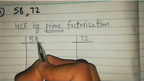 HCF of 58,72 by Prime Factorisation method