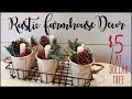 Rustic Farmhouse Decor Centerpiece • Christmas •  $5 Dollar Tree Challenge Video / Faux Rust Effect