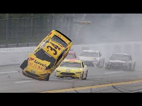 Chris Buescher, Matt Kenseth, And Kevin Harvick Flip In the Geico 500 At Talladega.