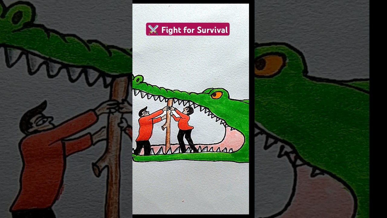 Crocodile Trap | 🛡️ Survival Drawing Challenge | 🎨 Unique Artwork 