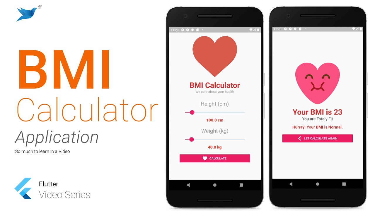 flutter bmi calculator app, flutter video tutorial in English, part 28 ...