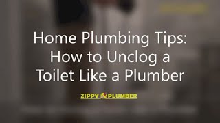 Home Plumbing Tips: How to Unclog a Toilet Like a Plumber by Zippy Plumber 90 views 5 years ago 1 minute, 46 seconds